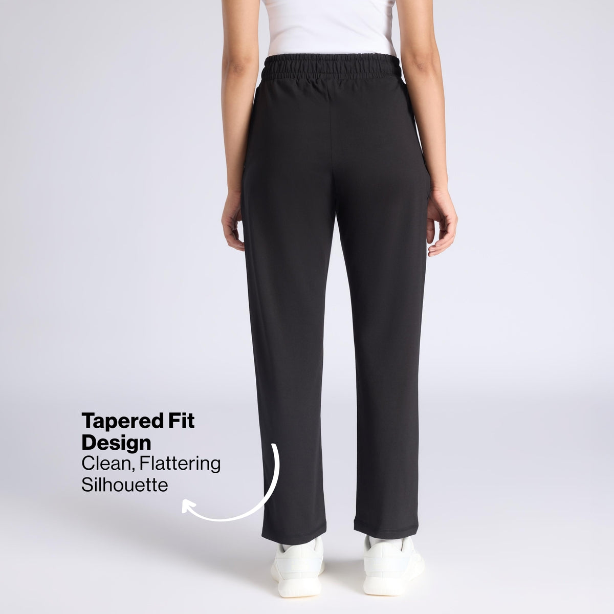 Nykd By Nykaa Ultimate Cotton Travel Pants- Relaxed Fit with Spill-Safe Zip Pockets NYAT502 Jet Black