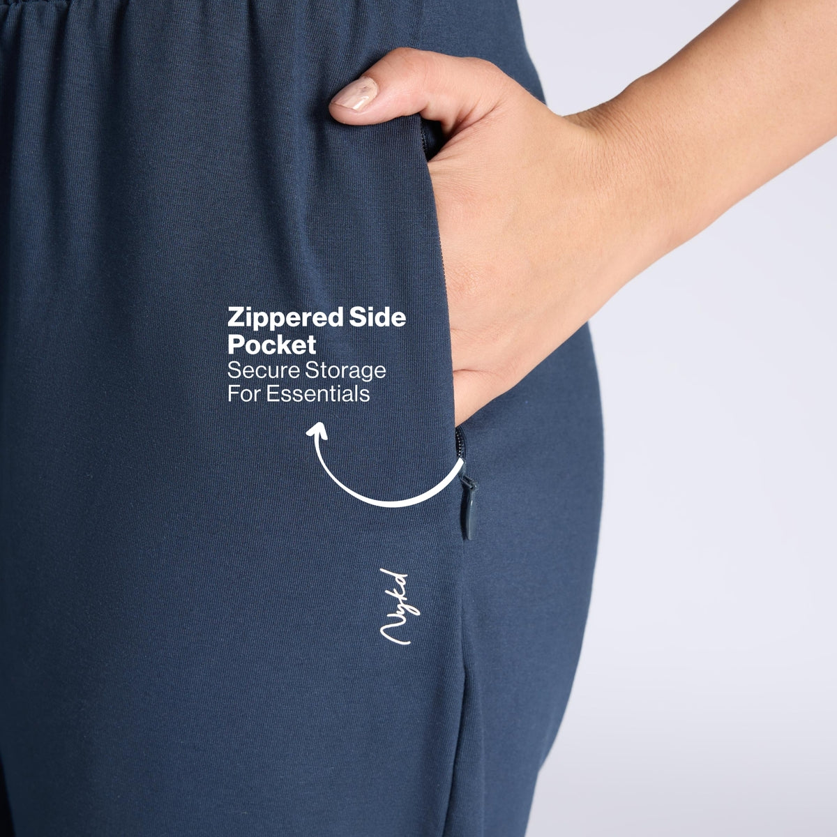 Ultimate Comfort Cotton Travel Pants in Relaxed Fit with Spill Safe Zip Pockets NYAT502 M Blue
