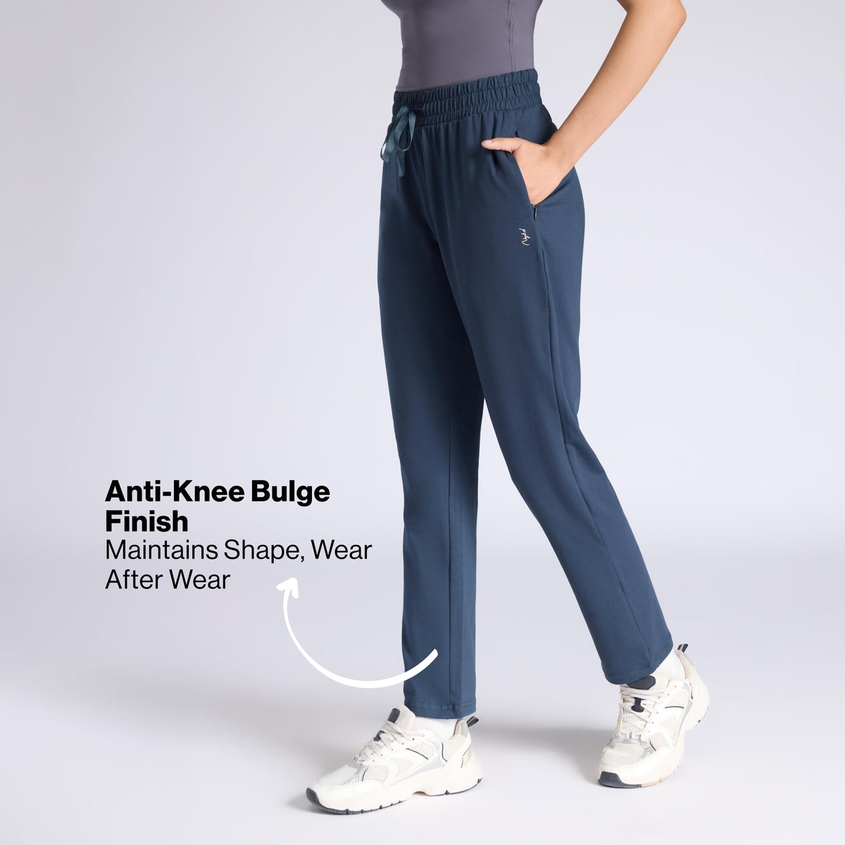 Ultimate Comfort Cotton Travel Pants in Relaxed Fit with Spill Safe Zip Pockets NYAT502 M Blue
