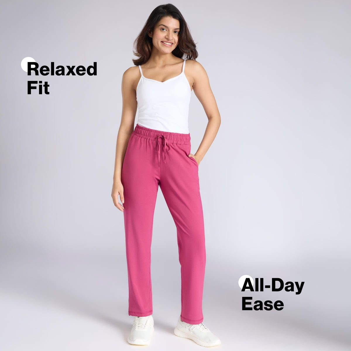 Ultimate Comfort Cotton Travel Pants in Relaxed Fit with Spill Safe Zip Pockets NYAT502 M Grape