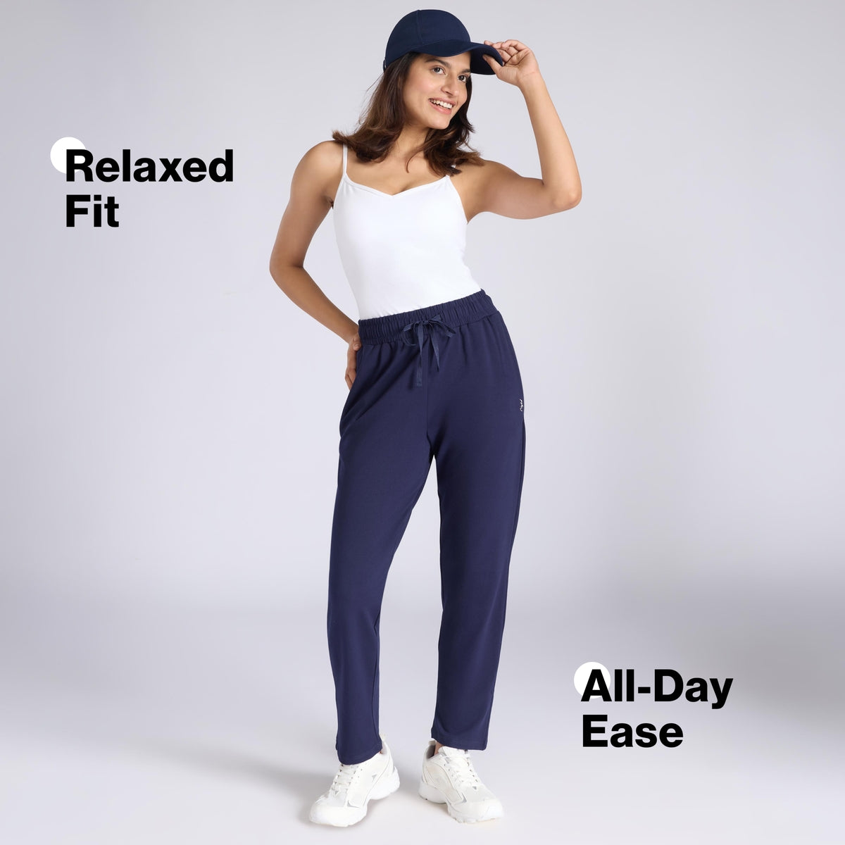 Ultimate Cotton Travel Pants- Relaxed Fit with Spill-Safe Zip Pockets NYAT502 Navy