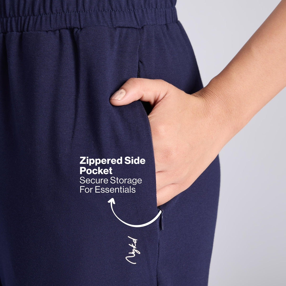 Ultimate Cotton Travel Pants- Relaxed Fit with Spill-Safe Zip Pockets NYAT502 Navy