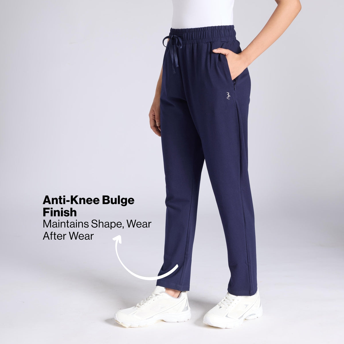 Ultimate Cotton Travel Pants- Relaxed Fit with Spill-Safe Zip Pockets NYAT502 Navy