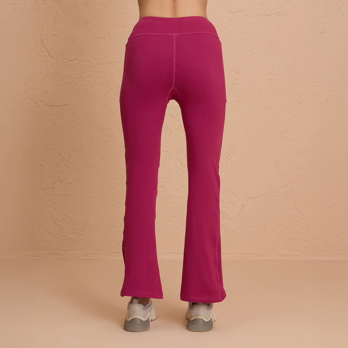 Cotton Flare Leggings Super Comfy with Pockets - NYAT503-Grape