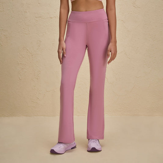 Iconic Super Comfy Cotton Flare Leggings with Pockets-NYAT503-Mauve