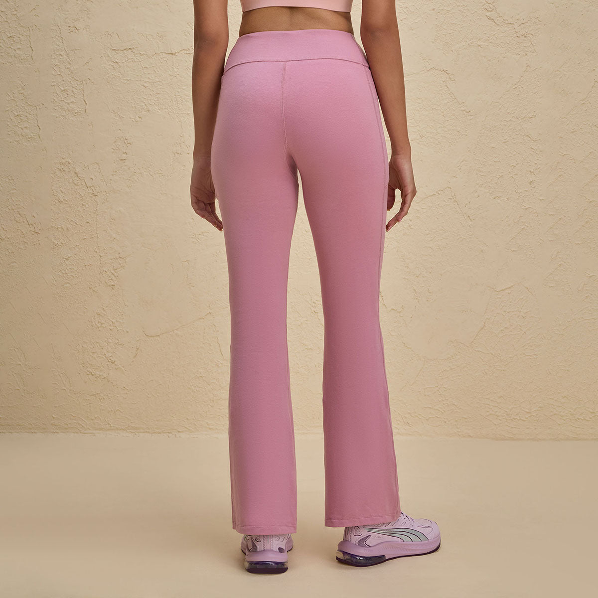 Iconic Super Comfy Cotton Flare Leggings with Pockets-NYAT503-Mauve