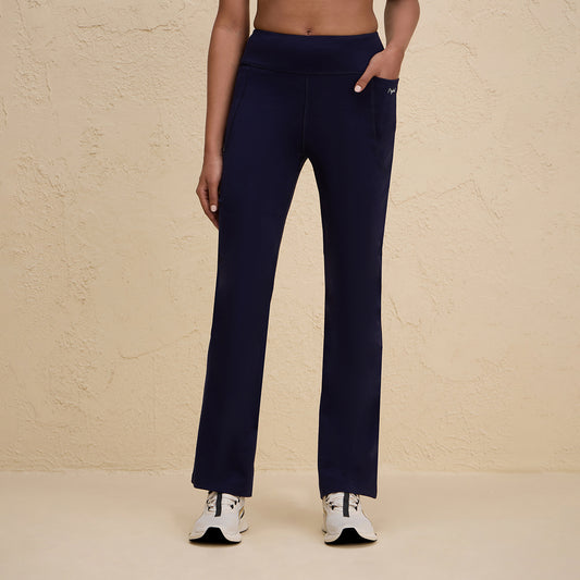 Iconic Super Comfy Cotton Flare Leggings with Pockets-NYAT503-Navy