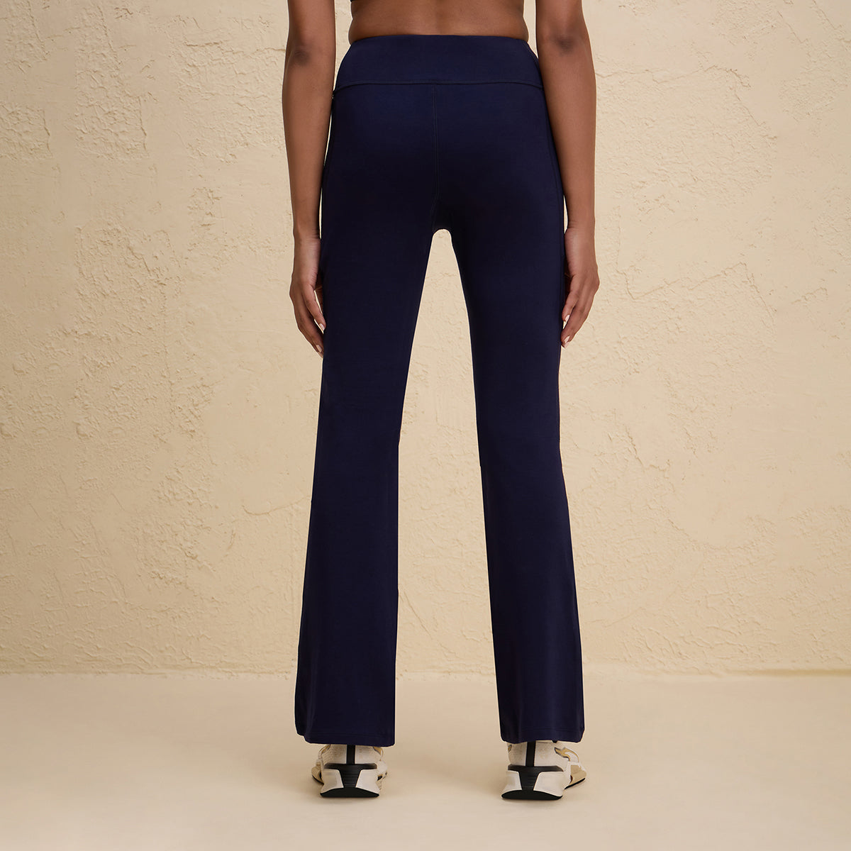 Iconic Super Comfy Cotton Flare Leggings with Pockets-NYAT503-Navy