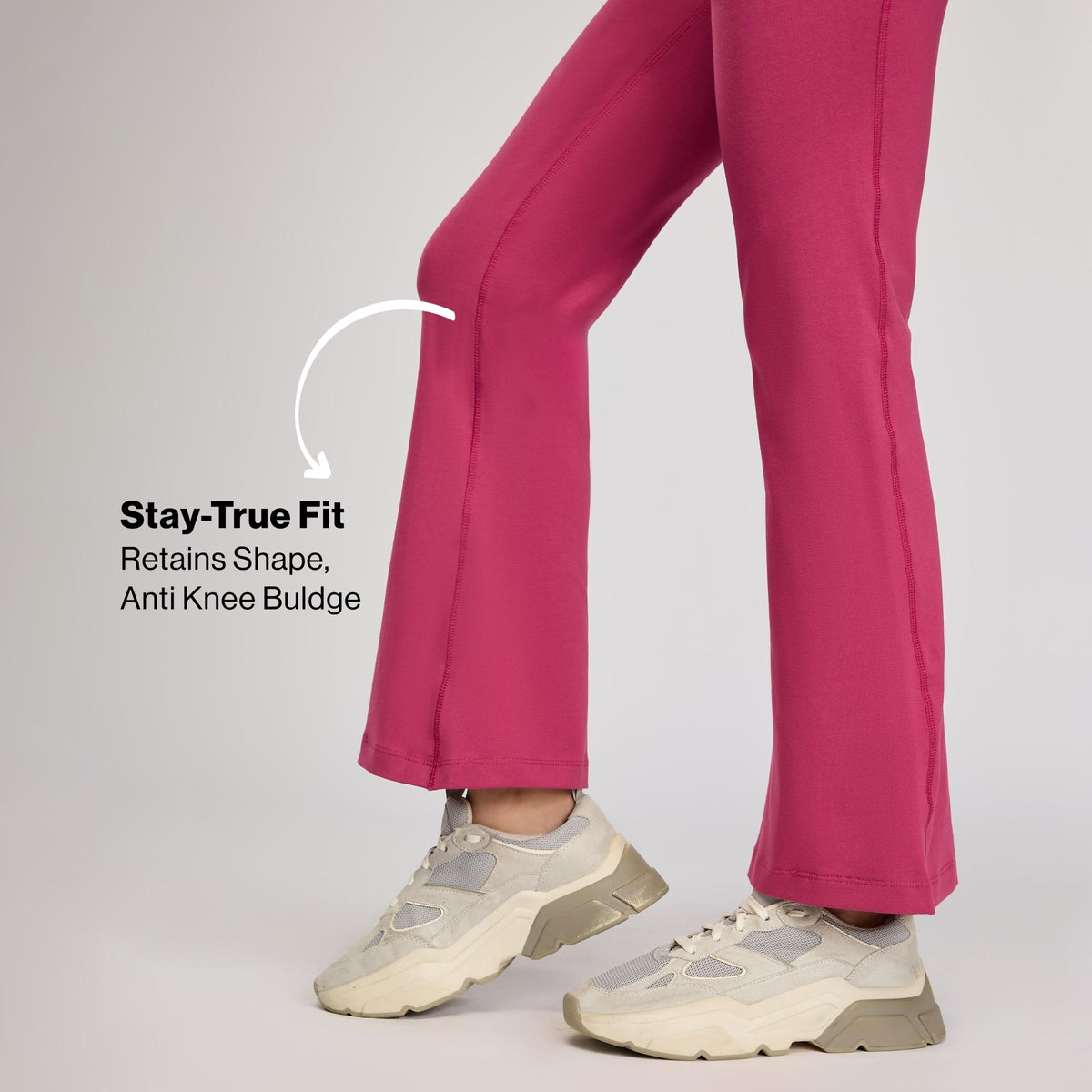 Ultimate Cotton Flare Leggings with Anti-Slip Waist & Pockets NYAT503 Grape