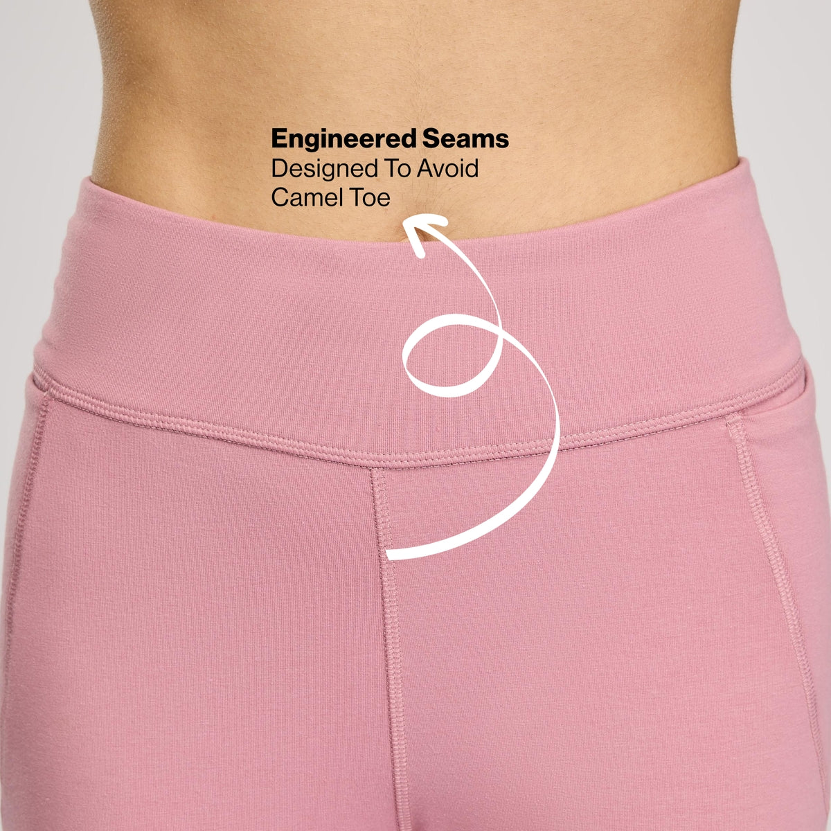 Ultimate Cotton Flare Leggings with Anti-Slip Waist & Pockets NYAT503 Mauve