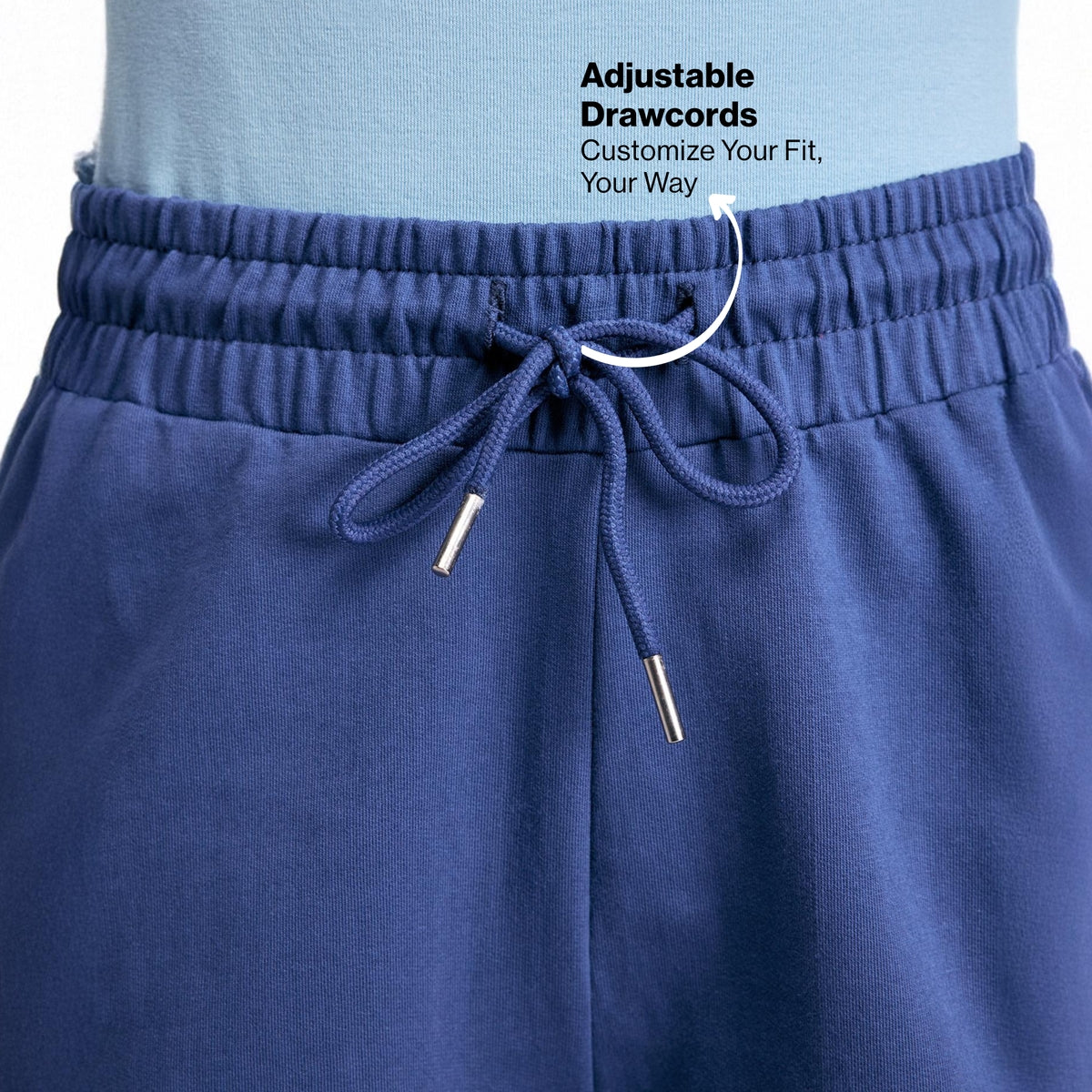 Nykd By Nykaa Summer Essential Cotton Relaxed Fit Shorts with Pockets NYAT504 Blue