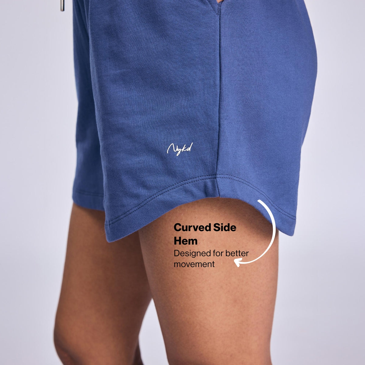 Nykd By Nykaa Summer Essential Cotton Relaxed Fit Shorts with Pockets NYAT504 Blue