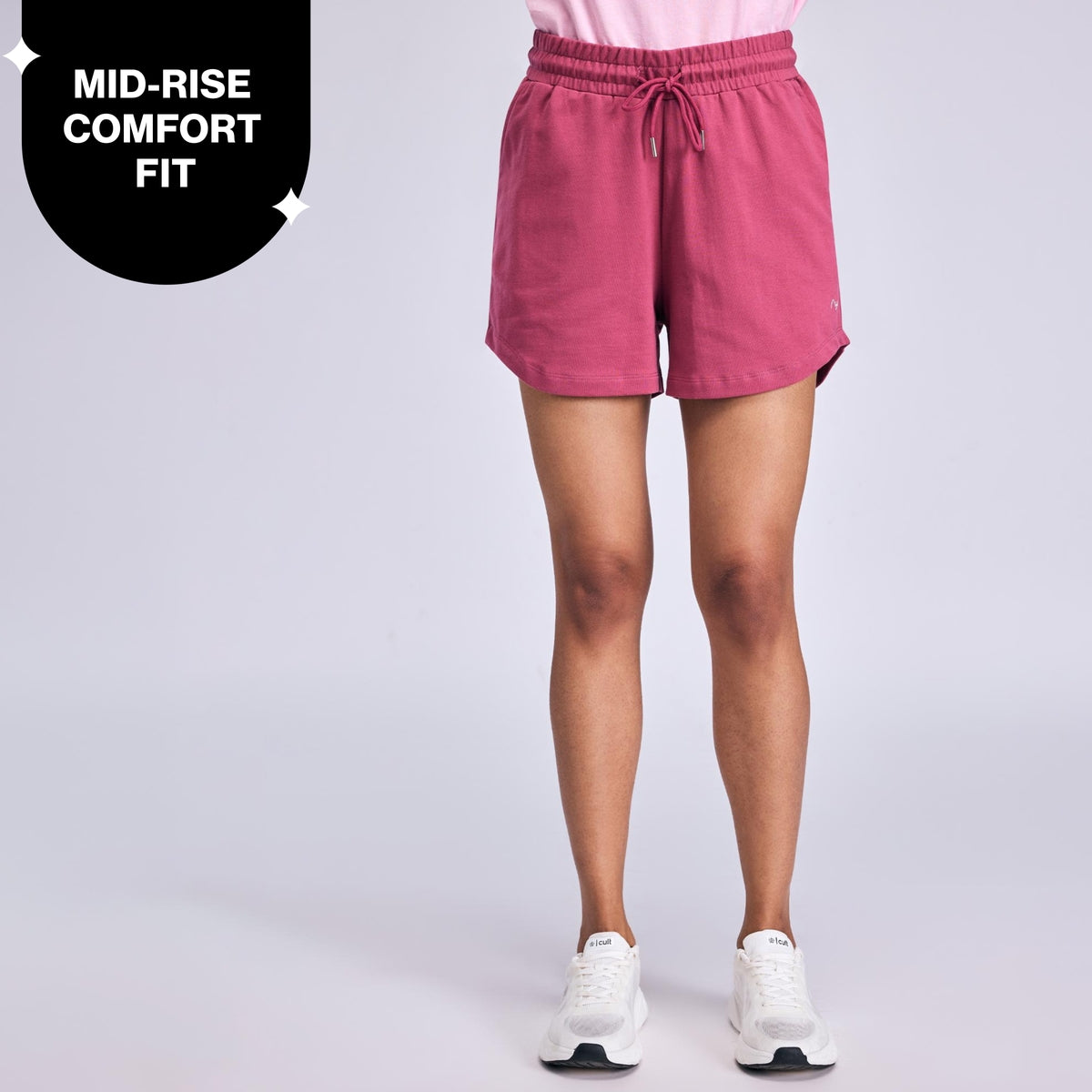 Nykd By Nykaa Summer Essential Cotton Relaxed Fit Shorts with Pockets NYAT504 Grape