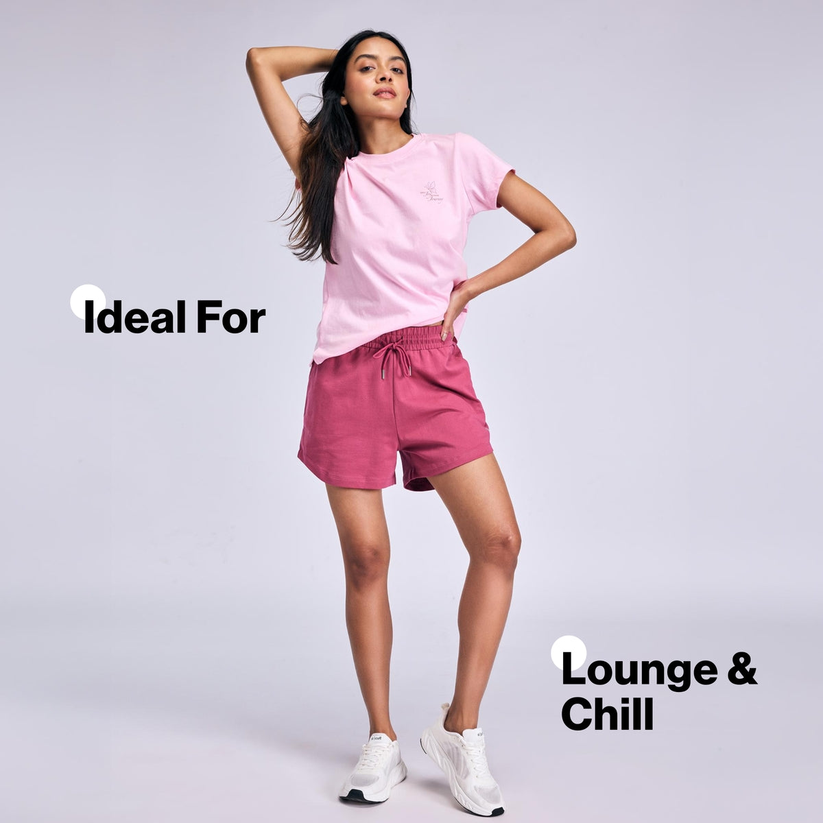Nykd By Nykaa Summer Essential Cotton Relaxed Fit Shorts with Pockets NYAT504 Grape