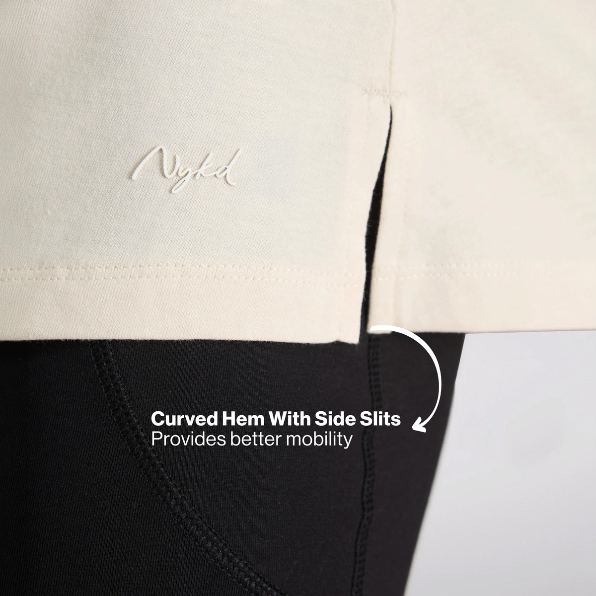 Cotton Full Sleeve Tee with Relaxed Fit for Yoga, Travel & Everyday NYAT517 Almond