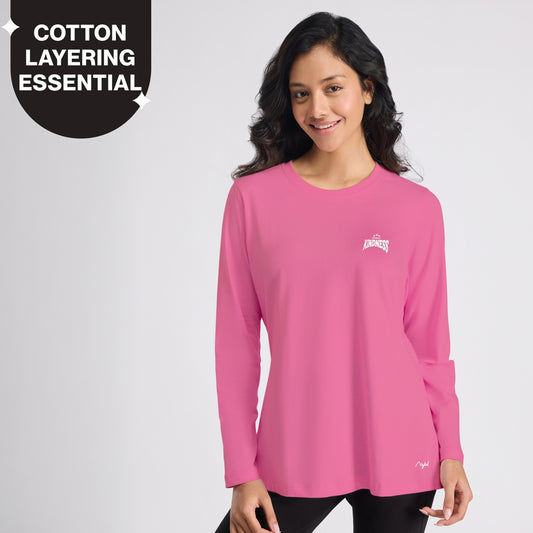 Cotton Full Sleeve Tee with Relaxed Fit for Yoga, Travel & Everyday NYAT517 Malaga
