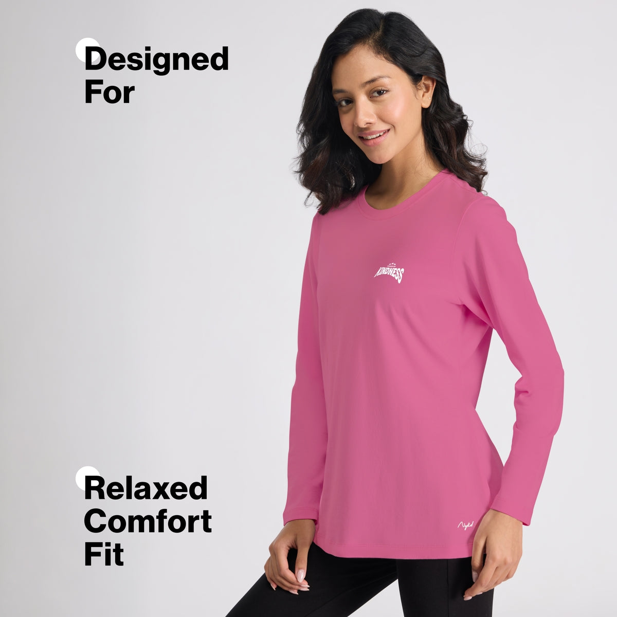 Cotton Full Sleeve Tee with Relaxed Fit for Yoga, Travel & Everyday NYAT517 Malaga