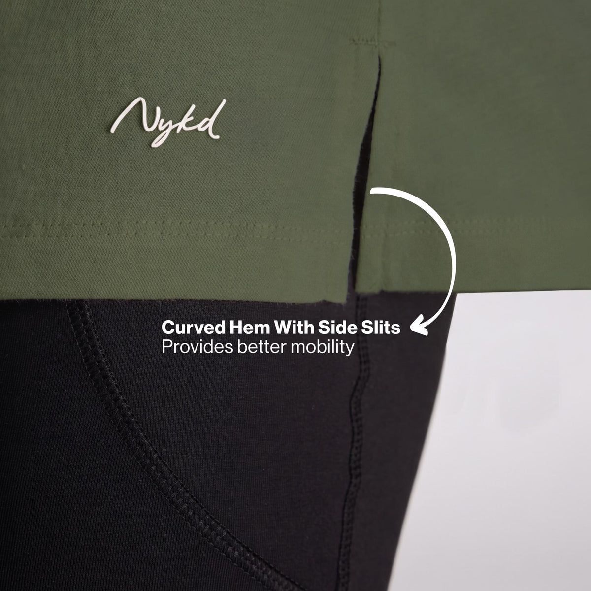 Cotton Full Sleeve Tee with Relaxed Fit for Yoga, Travel & Everyday NYAT517 Olive