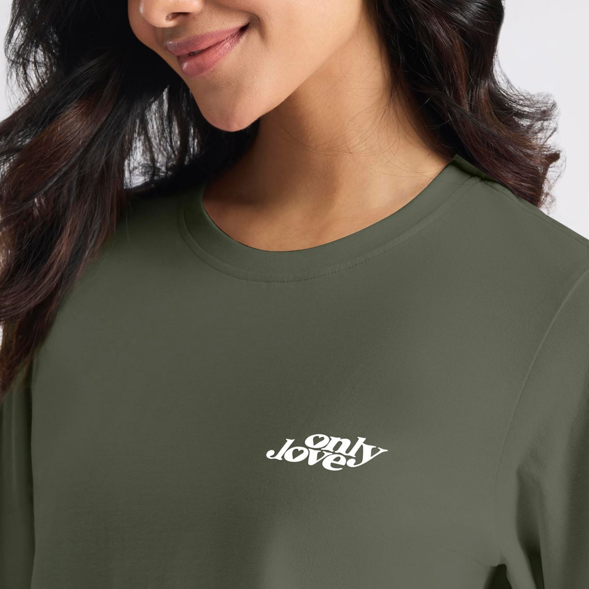 Cotton Full Sleeve Tee with Relaxed Fit for Yoga, Travel & Everyday NYAT517 Olive