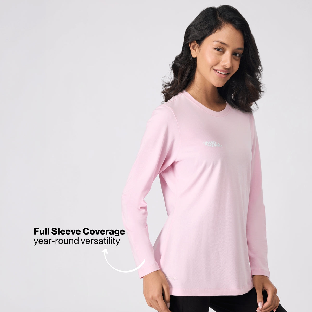 Cotton Full Sleeve Tee with Relaxed Fit for Yoga, Travel & Everyday NYAT517 Mauve