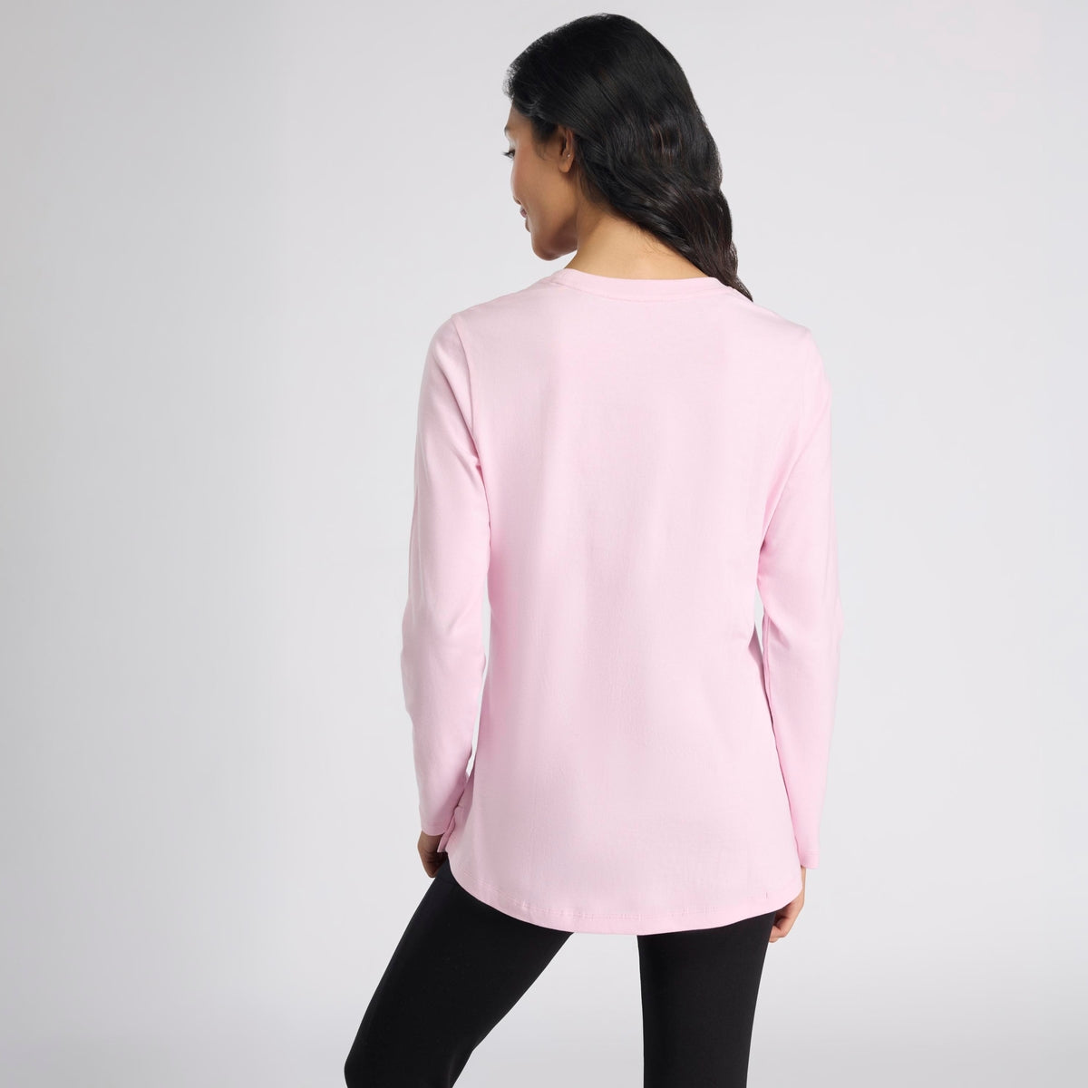 Cotton Full Sleeve Tee with Relaxed Fit for Yoga, Travel & Everyday NYAT517 Mauve