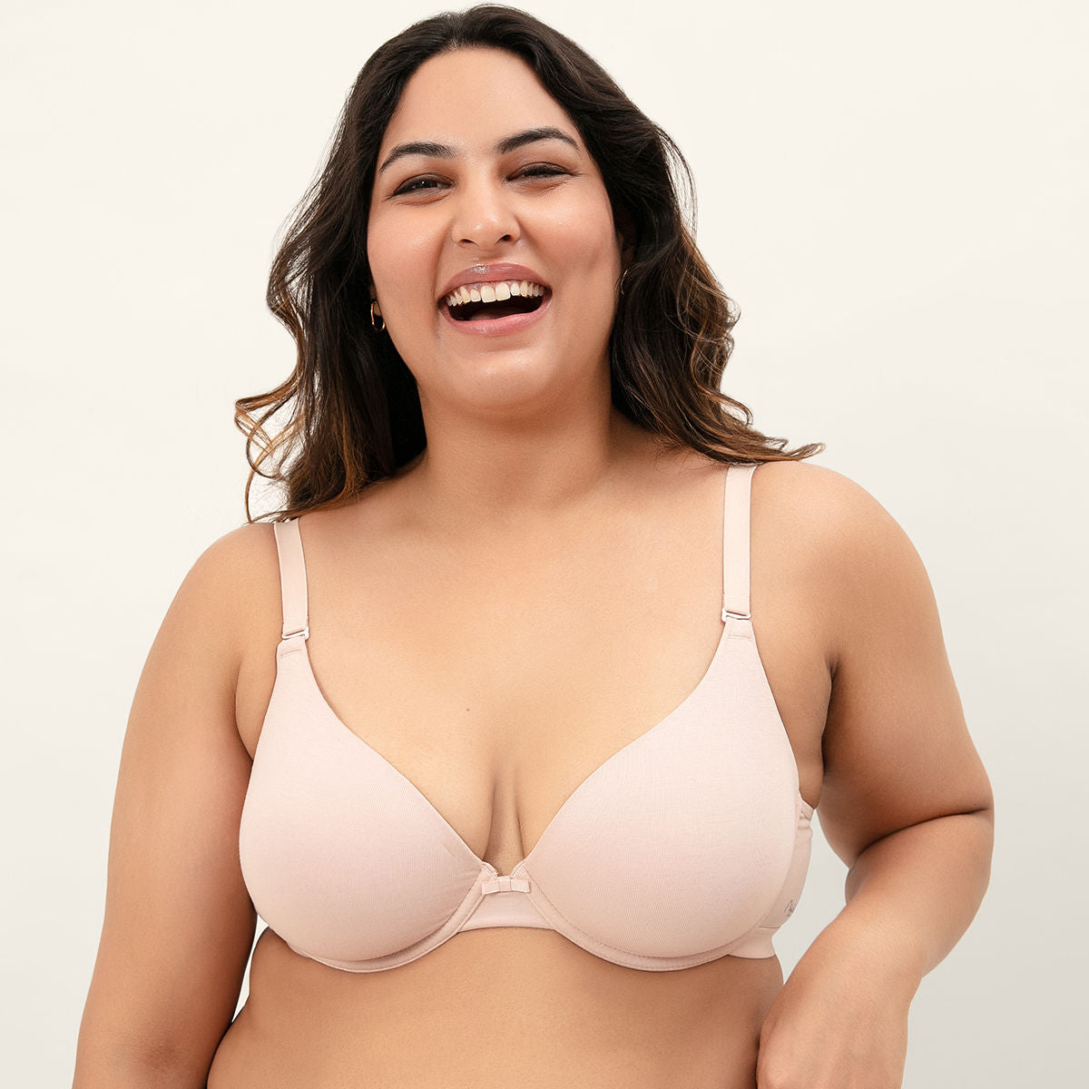 Breathe Cotton Padded wired T-shirt bra 3/4th coverage-NYB001-Nude