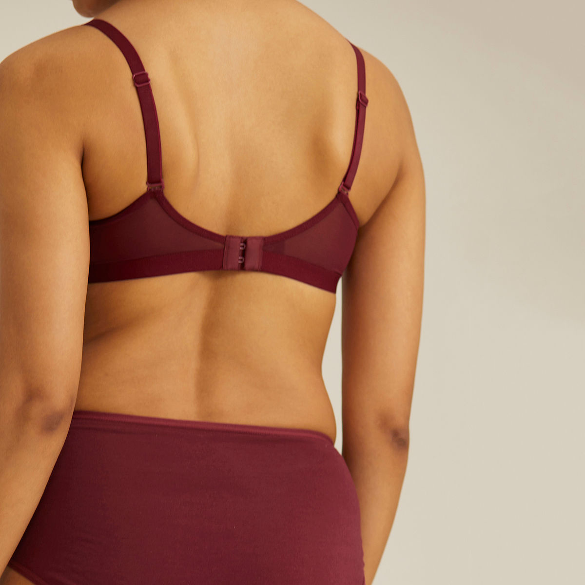 Breathe Cotton Padded wireless T-shirt bra 3/4th coverage-NYB002-Maroon