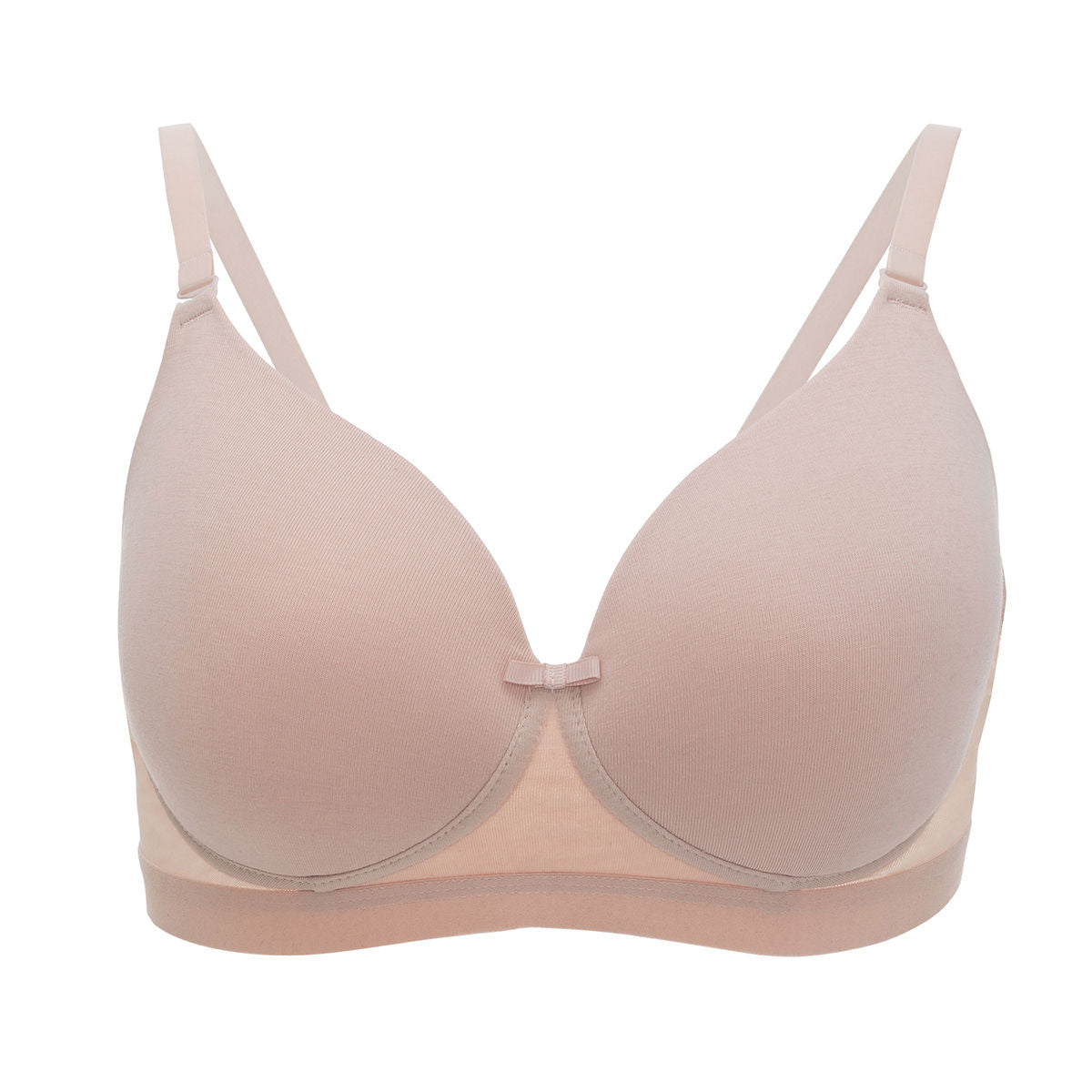 Breathe Cotton Padded wireless Transparent back bra 3/4th coverage NYB007-Nude