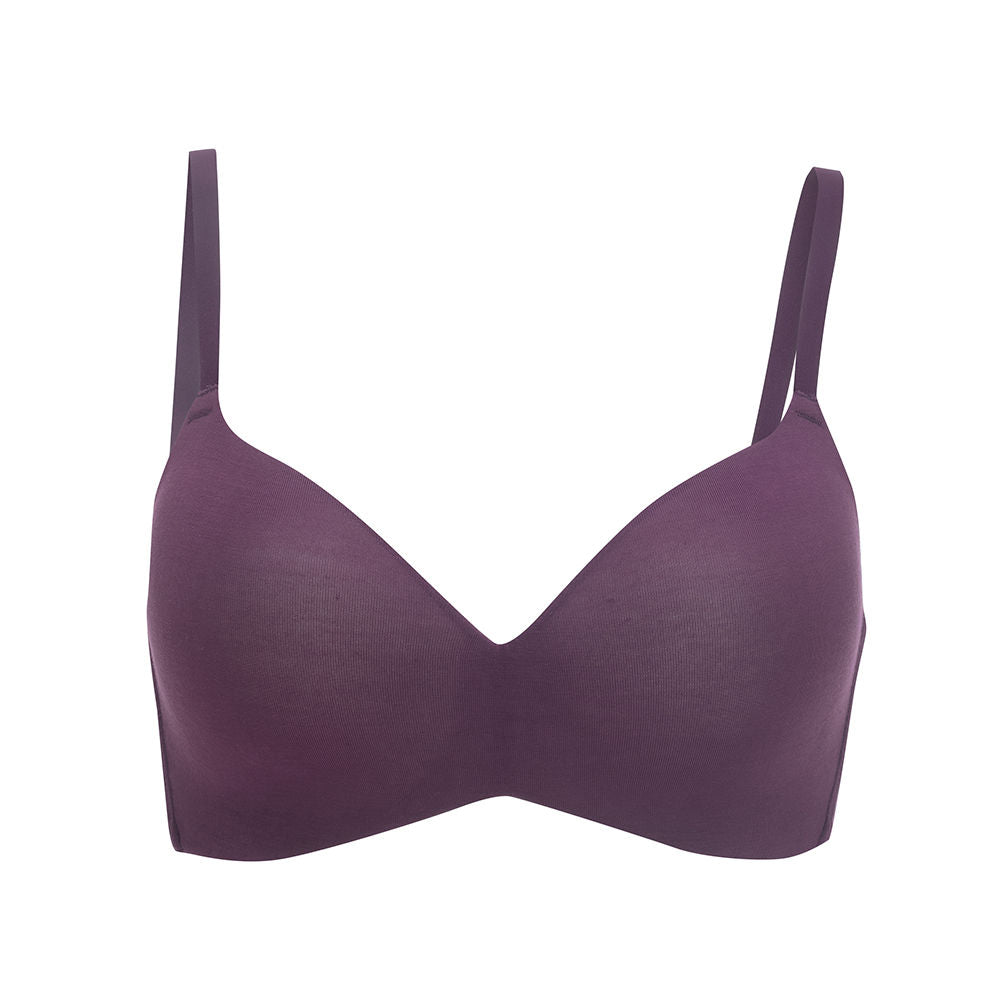 Modal Akin to Skin Padded Wireless T-Shirt Bra 3/4th Coverage-NYB013-Purple