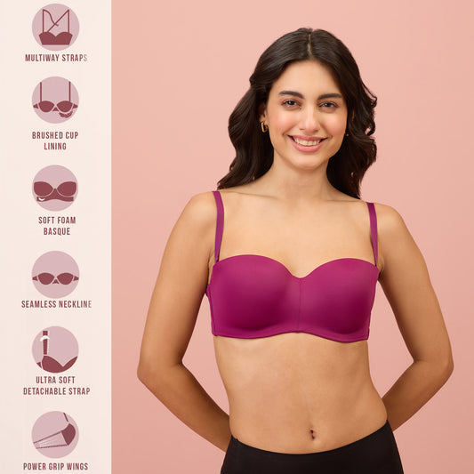 NYKD by Nykaa The Ultimate Strapless Bra - Wine NYB027