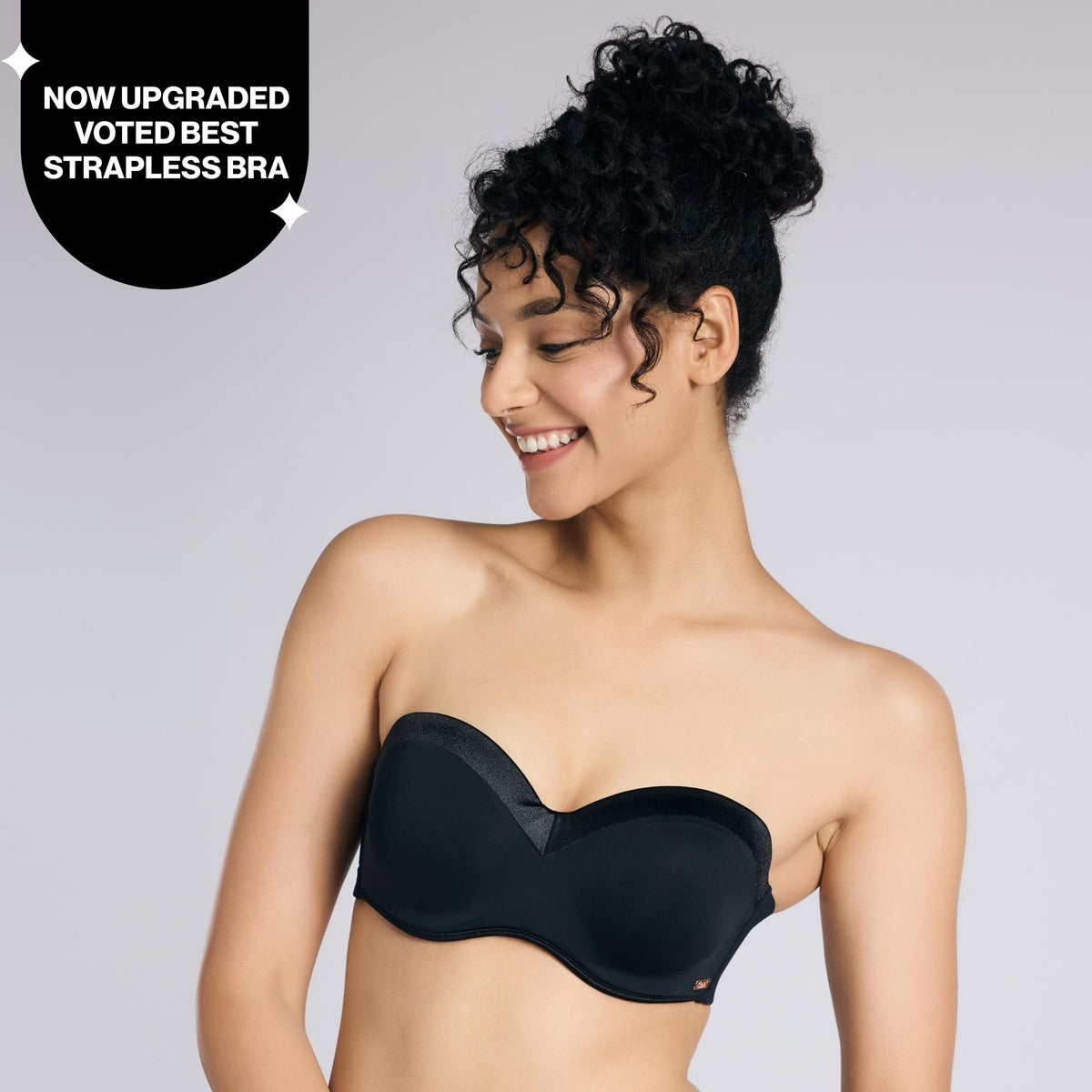 The Ultimate Multiway Luxe Satin Strapless Padded Wired Bra NYB027 Satin Black