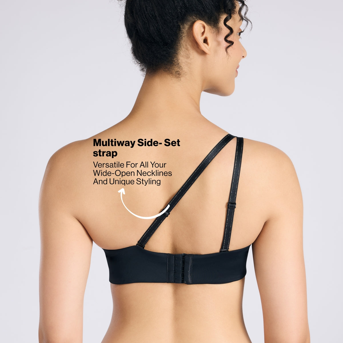 The Ultimate Multiway Luxe Satin Strapless Padded Wired Bra NYB027 Satin Black