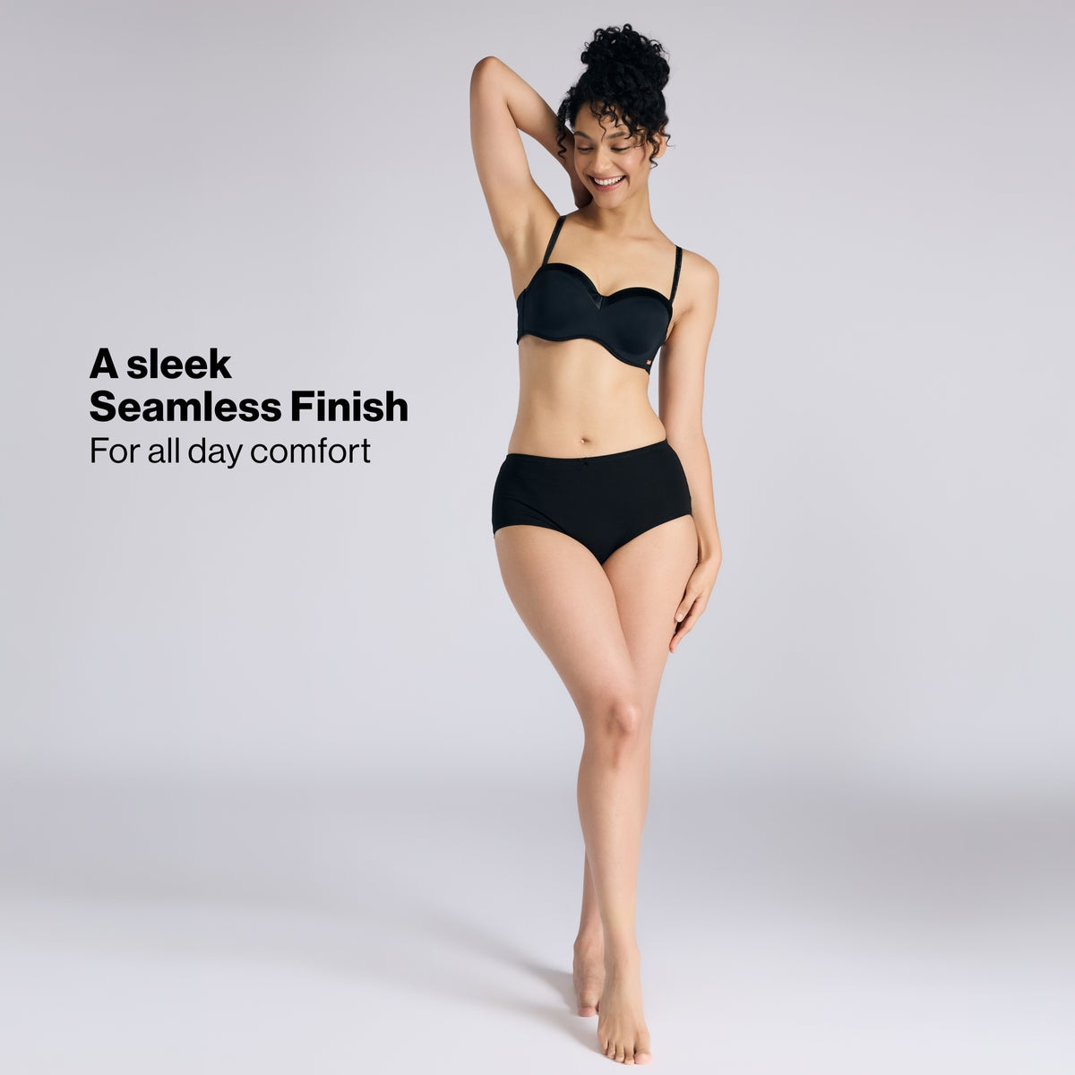 The Ultimate Multiway Luxe Satin Strapless Padded Wired Bra NYB027 Satin Black