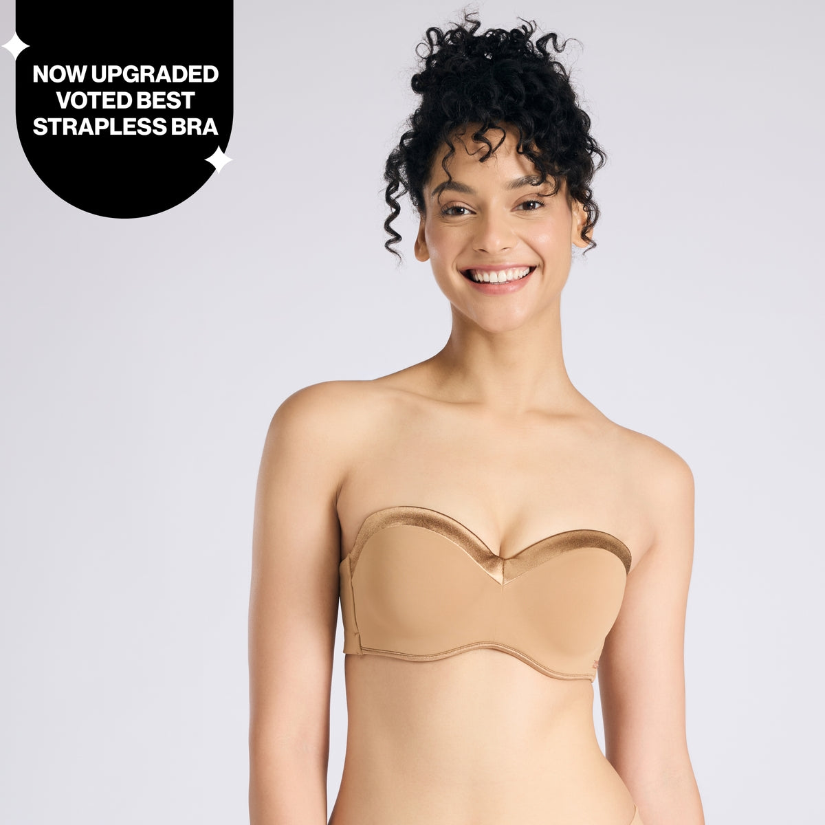 The Ultimate Multiway Luxe Satin Strapless Padded Wired Bra NYB027 Satin Tan