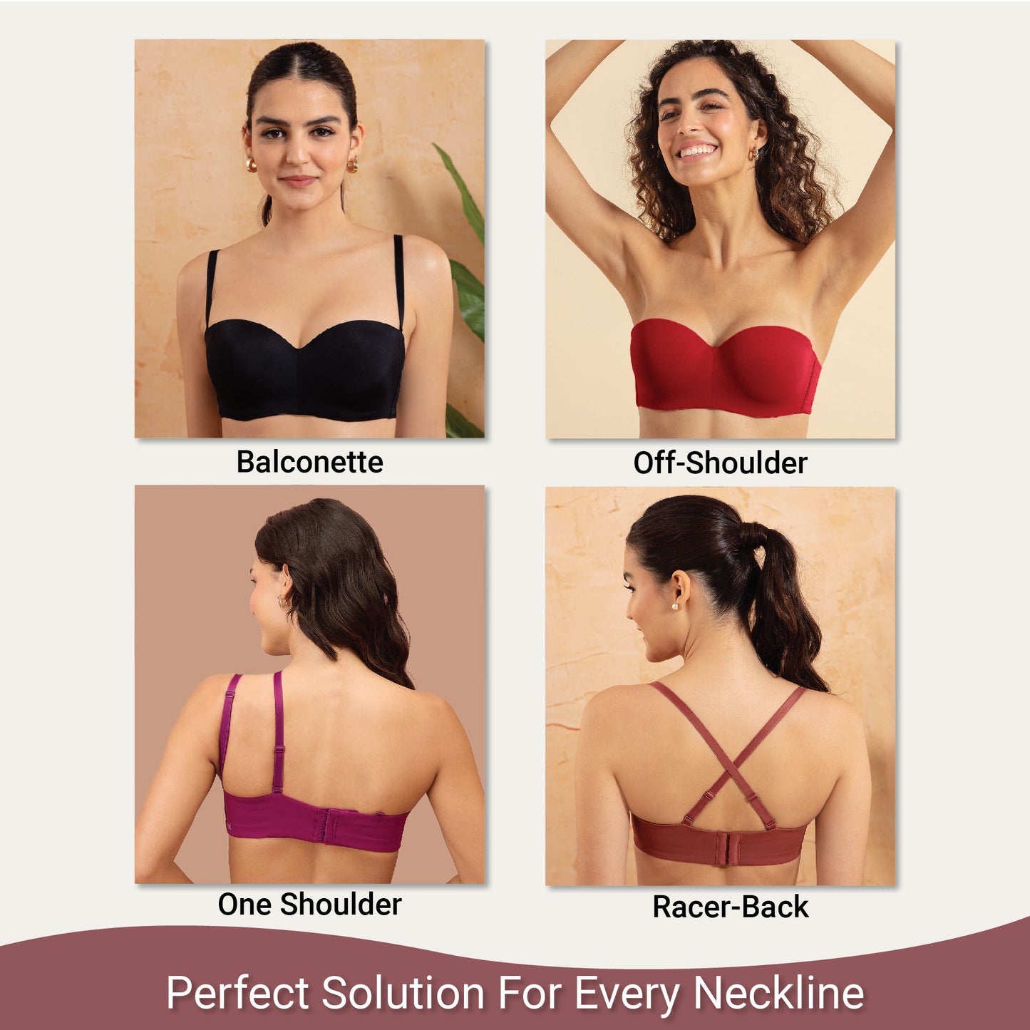 Nykd By Nykaa The Ultimate Multiway Strapless Padded Wired Bra NYB027 Red