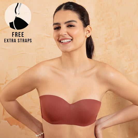 Nykd By Nykaa The Ultimate Multiway Strapless Padded Wired Bra NYB027 Rust