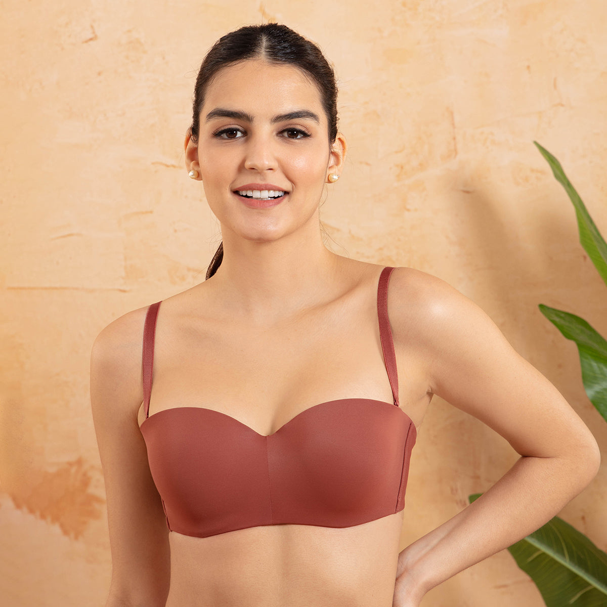 Nykd By Nykaa The Ultimate Multiway Strapless Padded Wired Bra NYB027 Rust