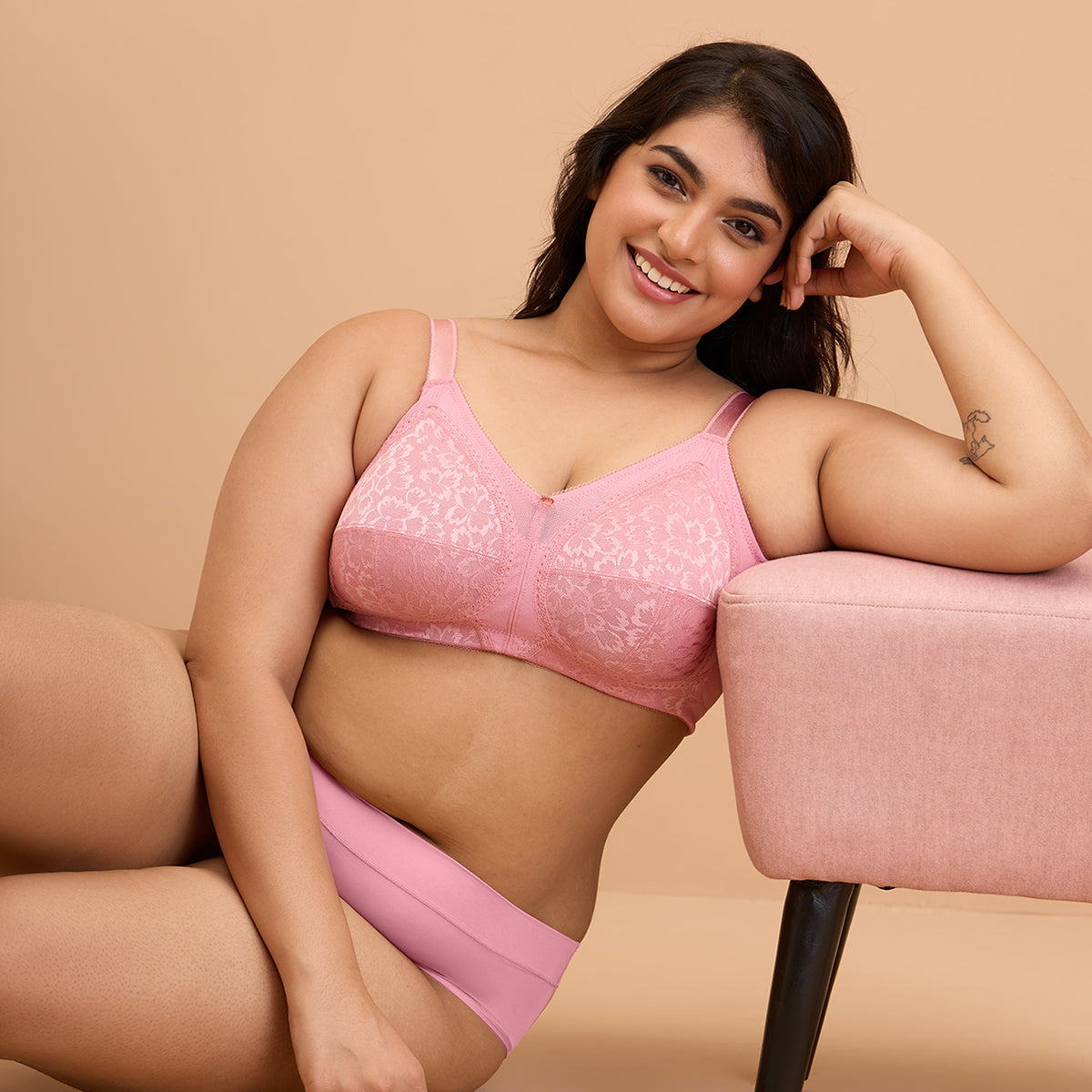 Ultimate Shape and Support No Bulge Bra-Lace NYB033-Blush