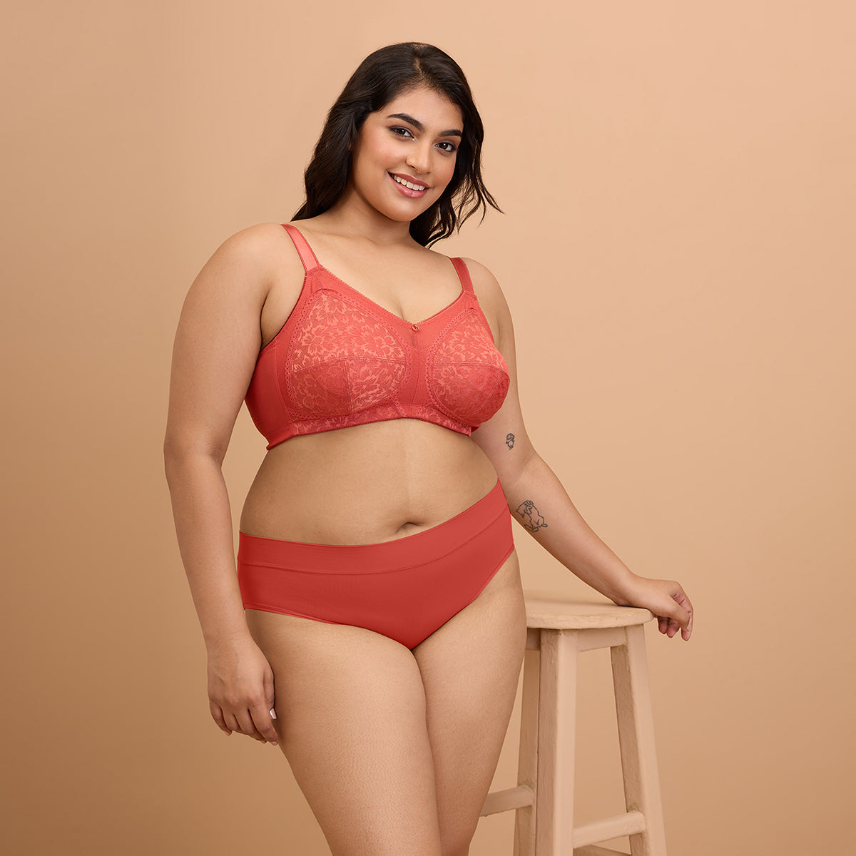 Ultimate Shape and Support No Bulge Bra-Lace NYB033-Red