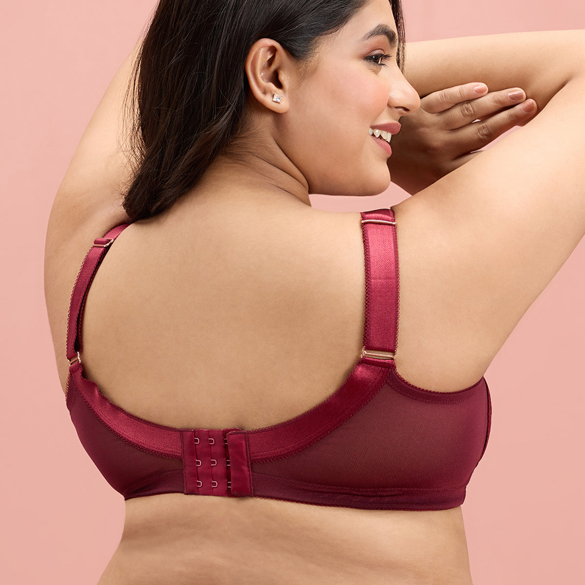 Nykd by Nykaa Ultimate Shape and Support No Bulge Bra-Lace-Wine-NYB033