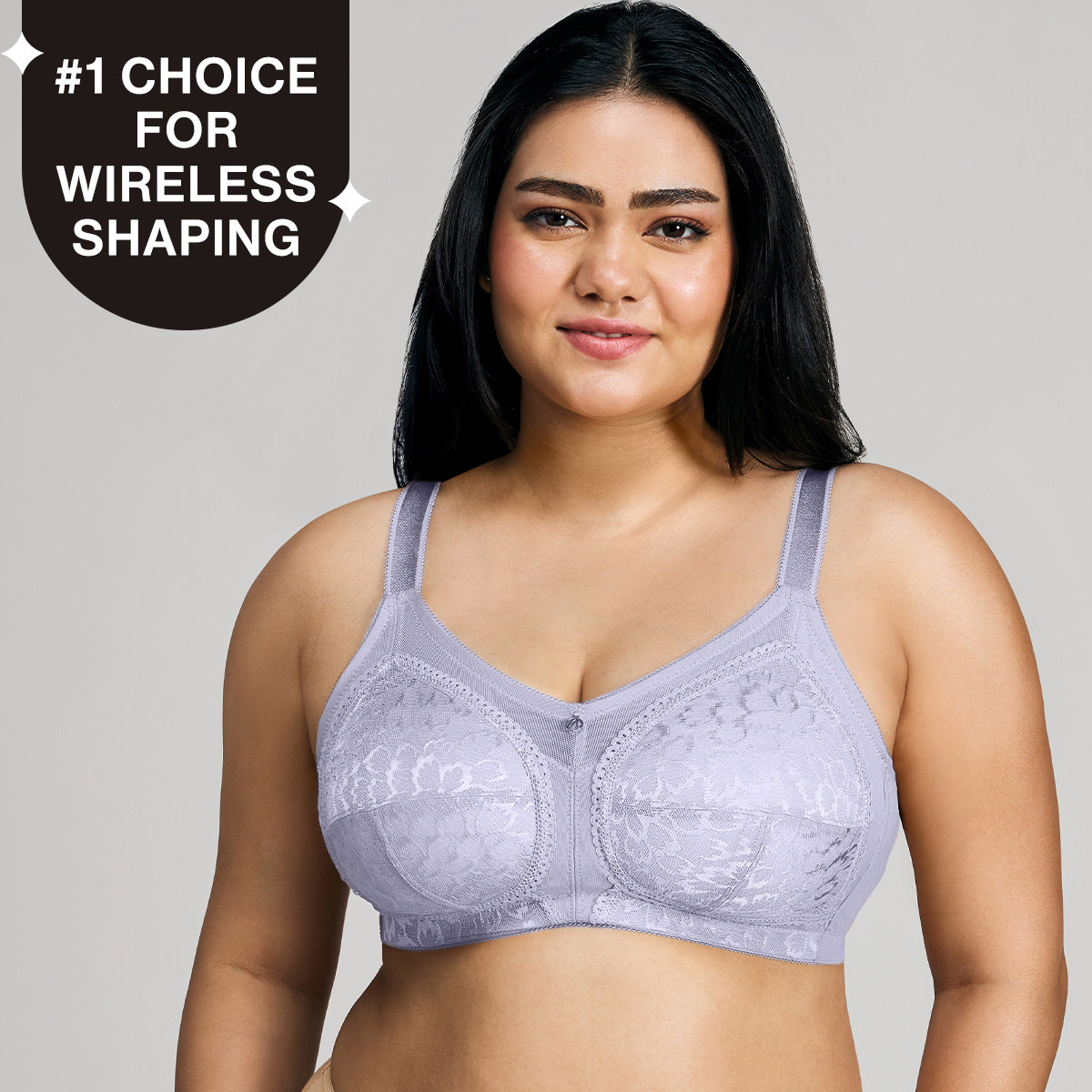Nykd By Nykaa Ultimate No Bulge, Shape & Support Non Padded Non Wired Lace Bra NYB033 M Blue