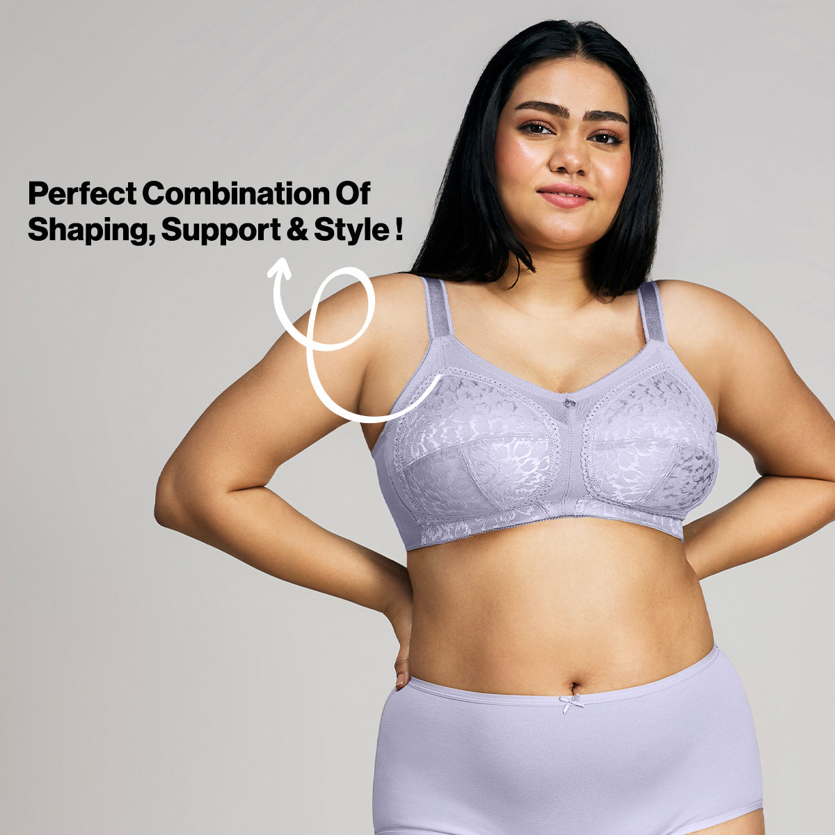 Nykd By Nykaa Ultimate No Bulge, Shape & Support Non Padded Non Wired Lace Bra NYB033 M Blue