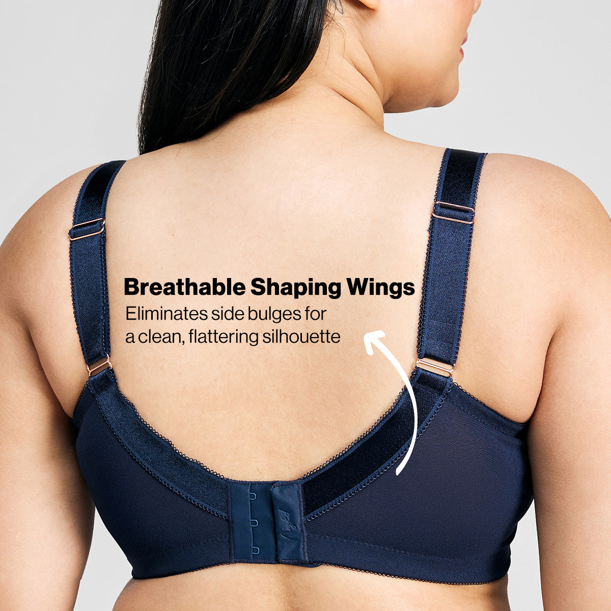 Nykd By Nykaa Ultimate No Bulge, Shape & Support Non Padded Non Wired Lace Bra NYB033 Navy Blue