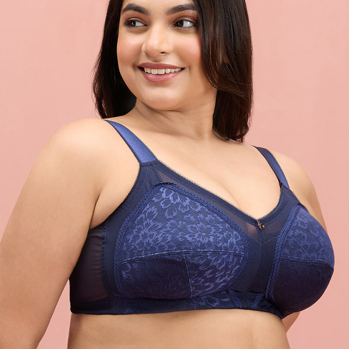 Nykd by Nykaa Ultimate Shape and Support No Bulge Bra-Lace-Navy Blue-NYB033