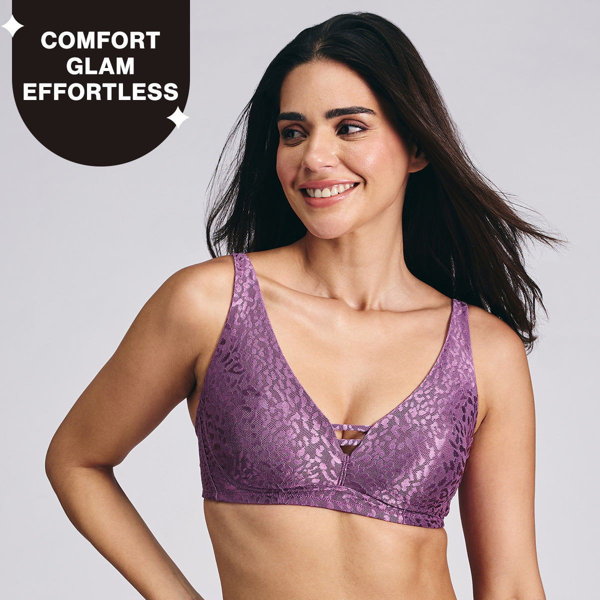 Nykd By Nykaa Luxe Shiny Lace Everyday Non Padded Non-Wired Bra NYB038 Berry C