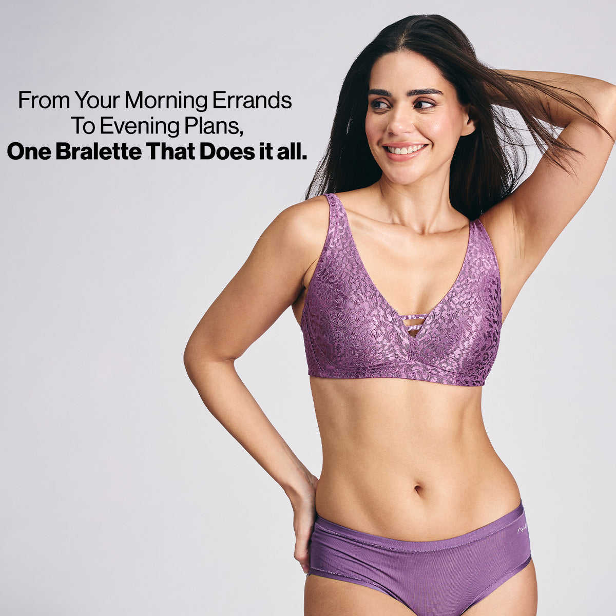Nykd By Nykaa Luxe Shiny Lace Everyday Non Padded Non-Wired Bra NYB038 Berry C