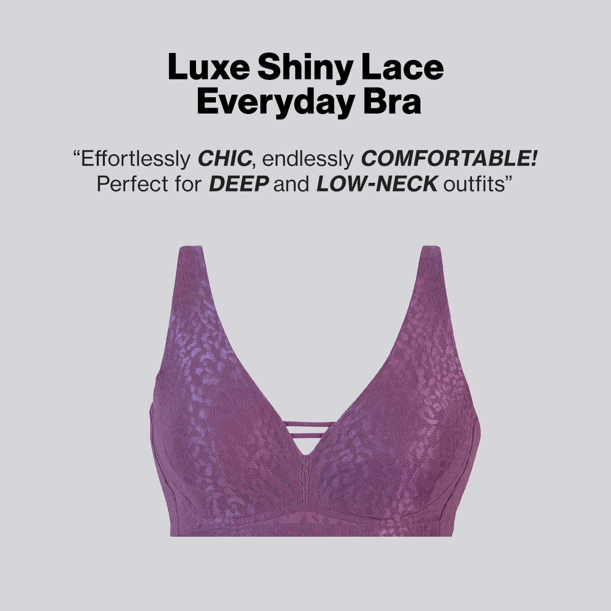 Nykd By Nykaa Luxe Shiny Lace Everyday Non Padded Non-Wired Bra NYB038 Berry C