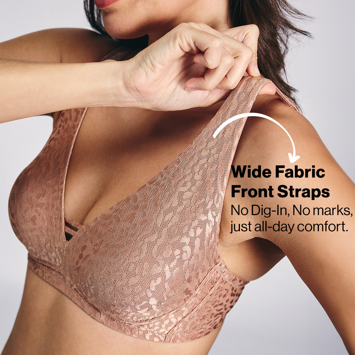 Nykd By Nykaa Luxe Shiny Lace Everyday Non Padded Non-Wired Bra NYB038 Cocoa
