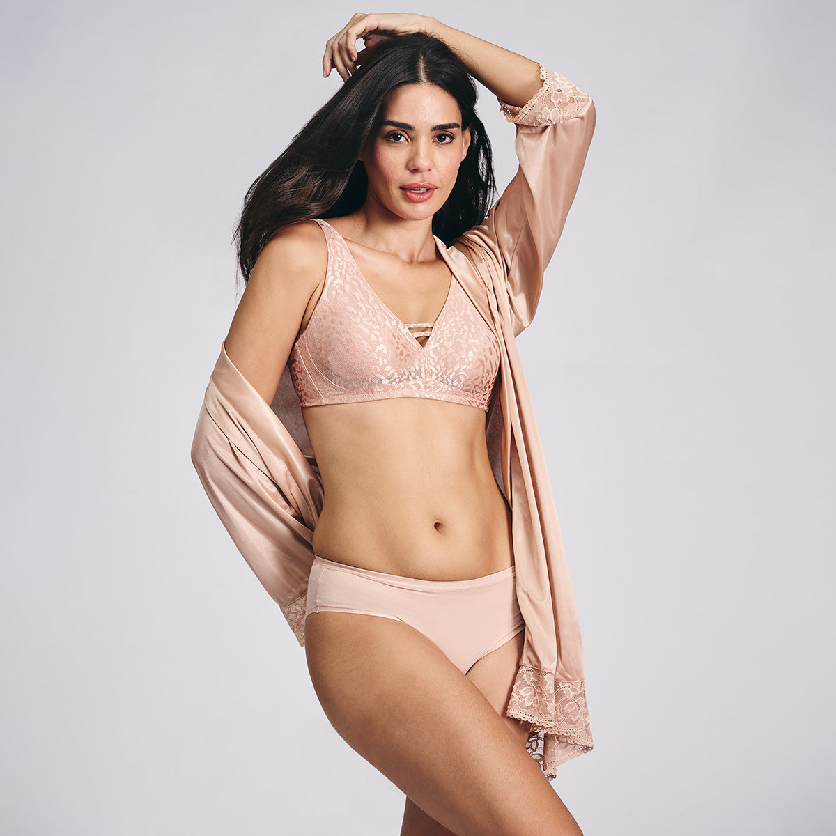Nykd By Nykaa Luxe Shiny Lace Everyday Non Padded Non-Wired Bra NYB038 P Nude