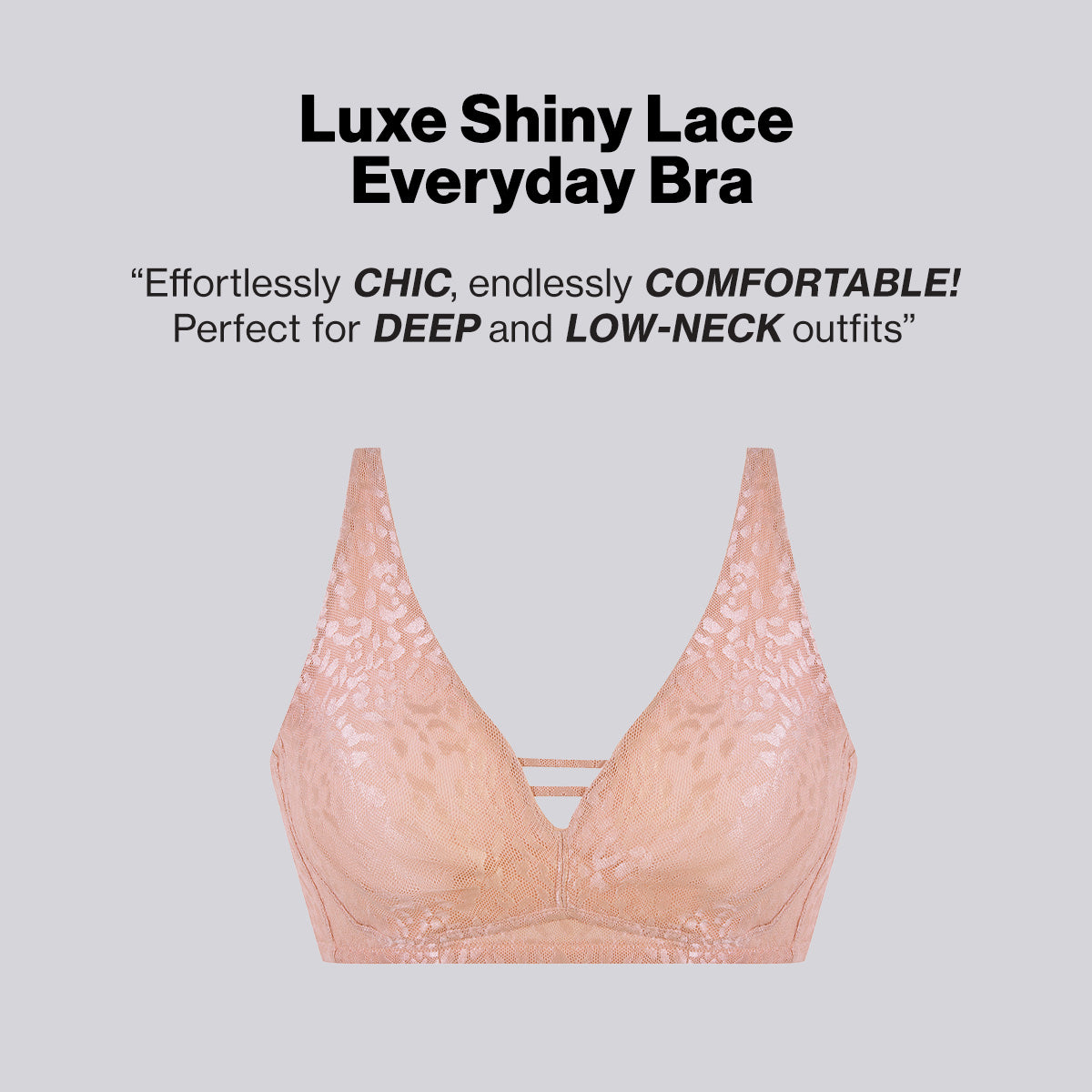 Nykd By Nykaa Luxe Shiny Lace Everyday Non Padded Non-Wired Bra NYB038 P Nude
